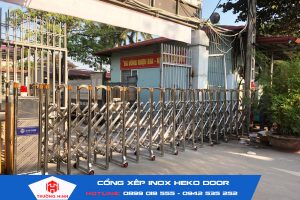 [Hình ảnh] Lắp đặt cổng xếp Inox tại Thường Tín – Hà nội