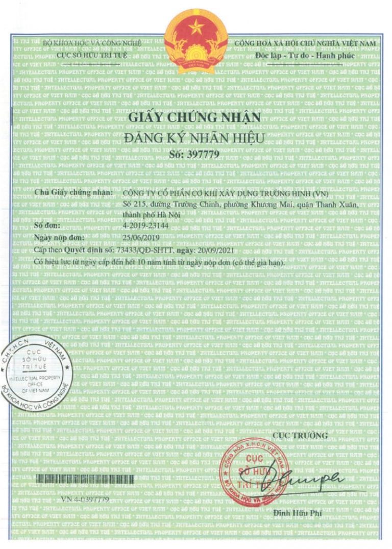 Giấy chứng nhận Trường Hinh 6