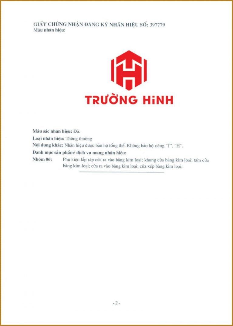 Giấy chứng nhận Trường Hinh 5