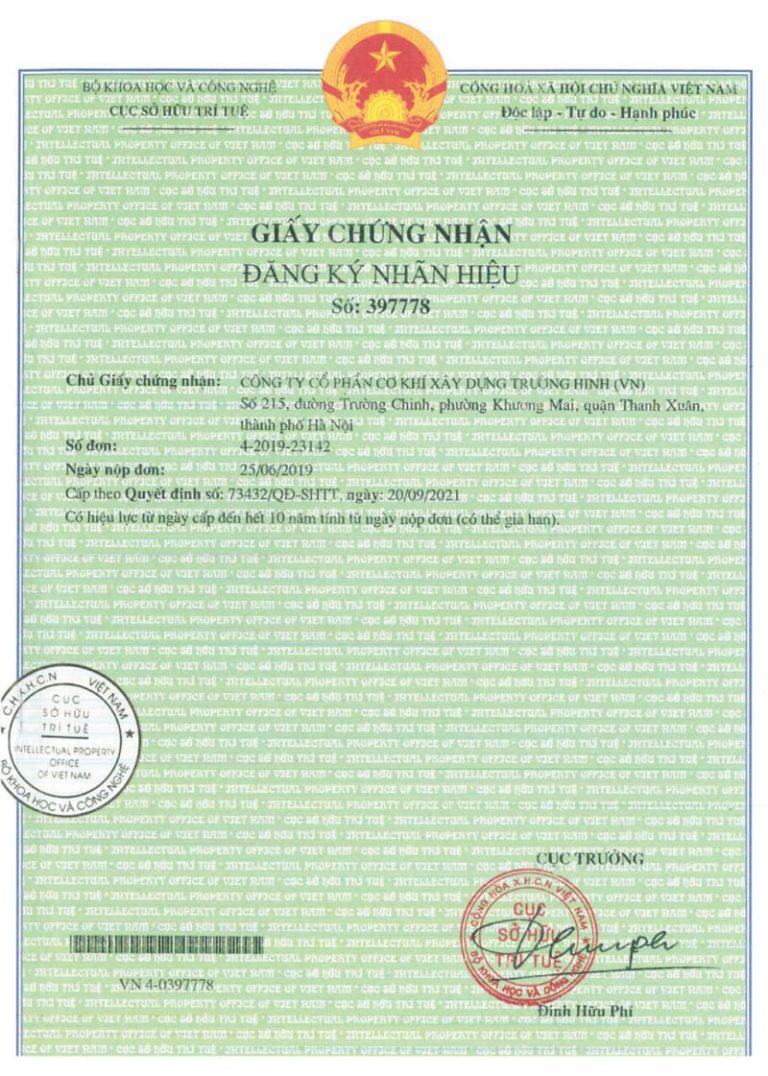 Giấy chứng nhận Trường Hinh 4