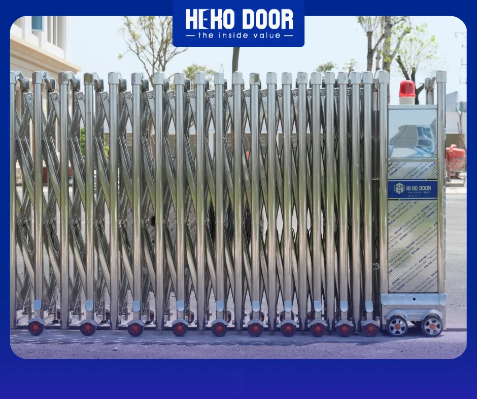 Kích thước tiêu chuẩn cổng xếp inox