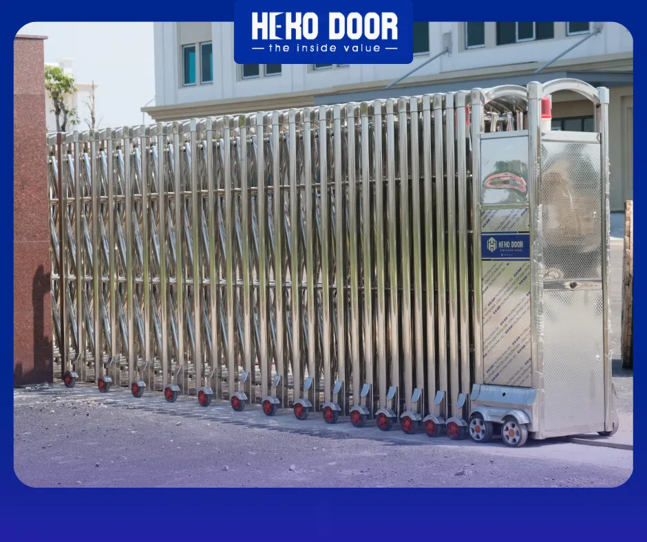 Kích thước tiêu chuẩn cổng xếp inox