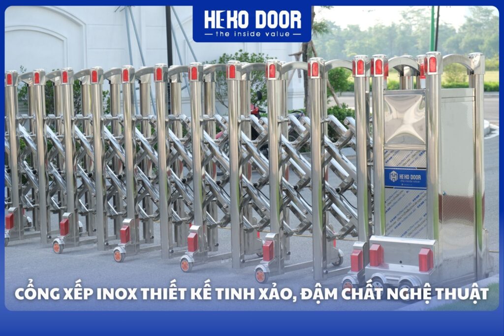 cổng xếp inox
