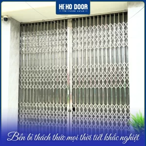nâng cấp cửa xếp inox kéo tay 