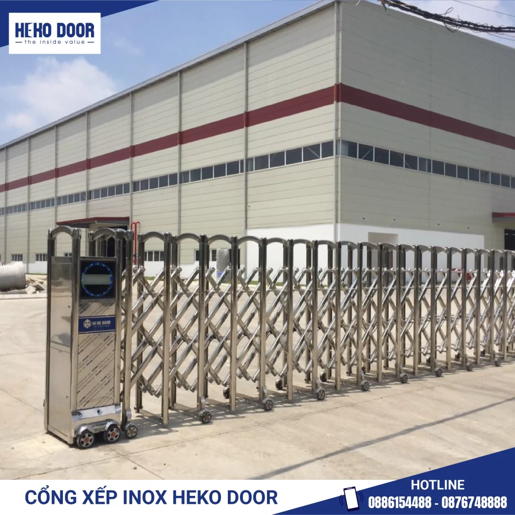 CỔNG XẾP INOX KHÔNG RAY: MỘT GIẢI PHÁP TIẾT KIỆM DIỆN TÍCH