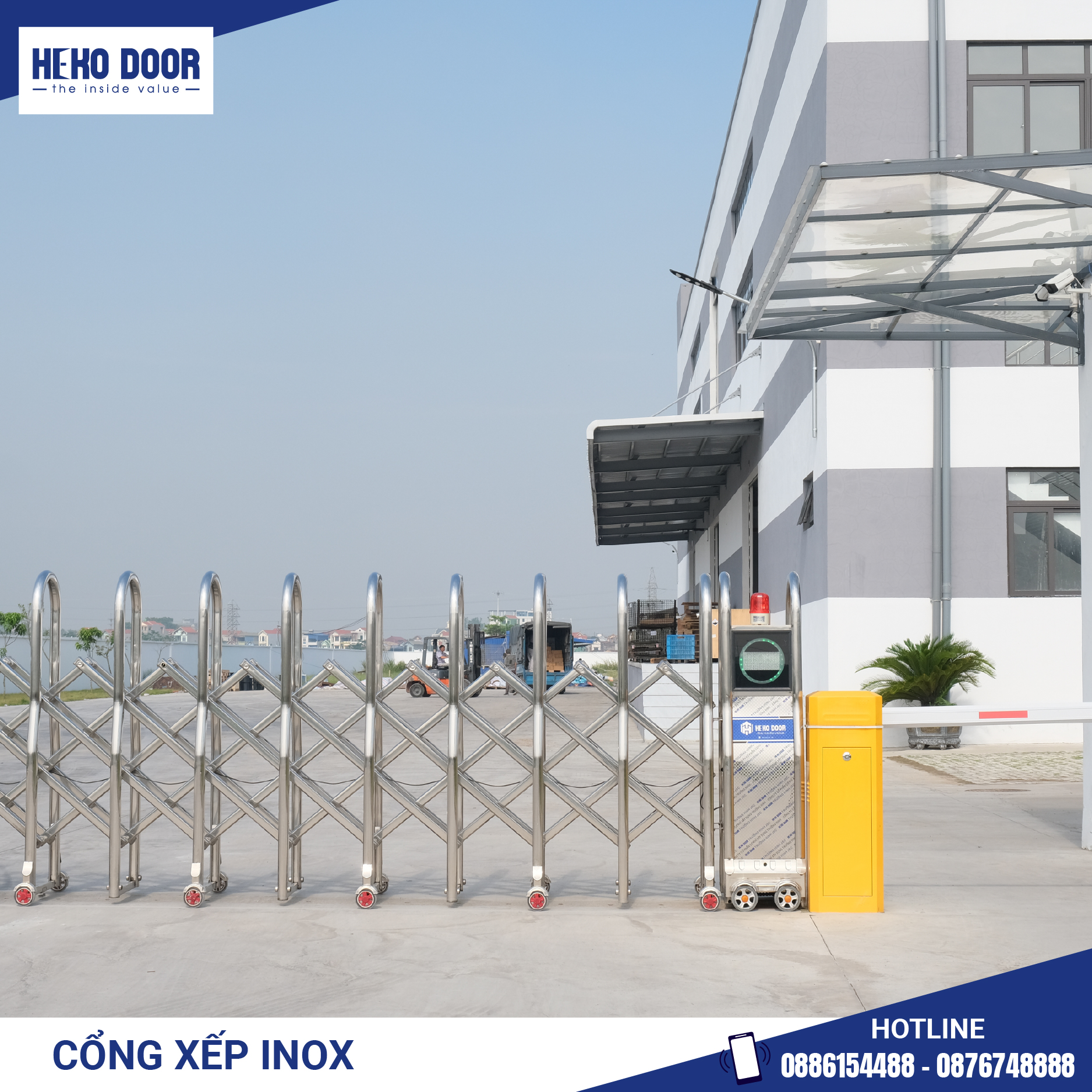 CỔNG XẾP INOX CÔNG TY, CƠ QUAN HÀNH CHÍNH - GỢI Ý MẪU