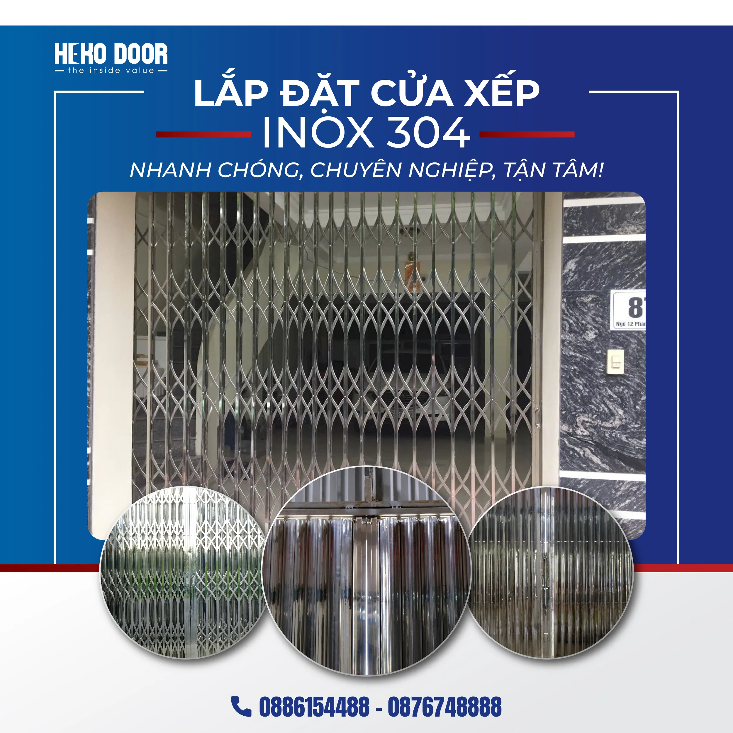 Vì sao nên chọn HEKO DOOR làm đối tác hỗ trợ sửa chữa cửa xếp inox tại nhà?