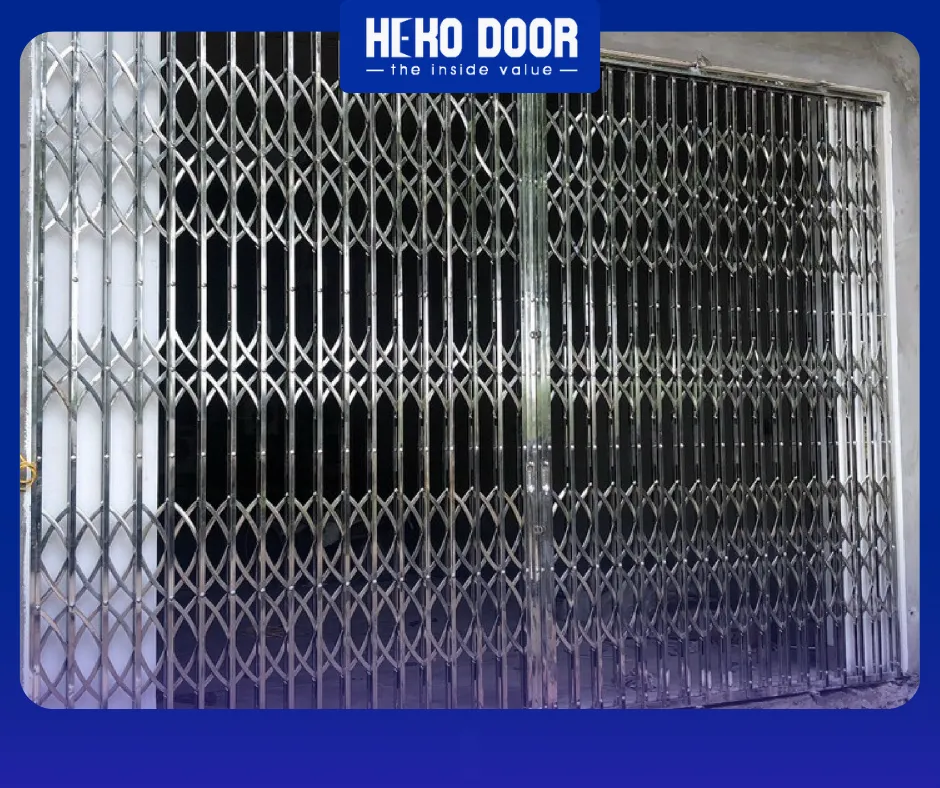 Nâng cấp cửa xếp inox kéo tay 