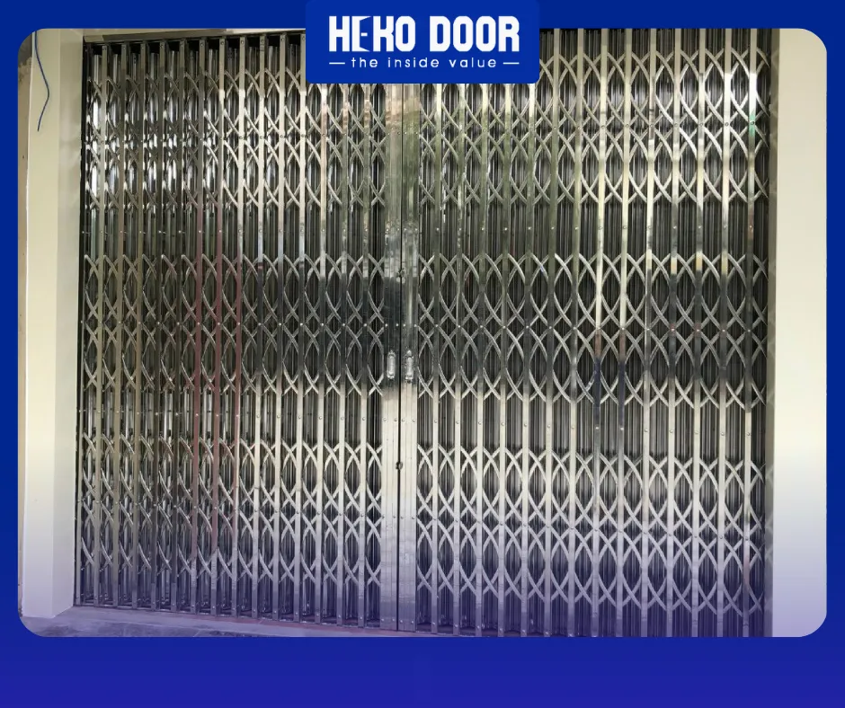 Nâng cấp cửa xếp inox kéo tay 