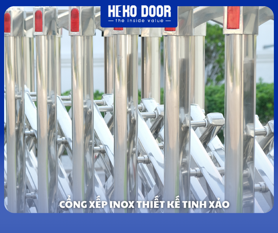 cổng xếp inox