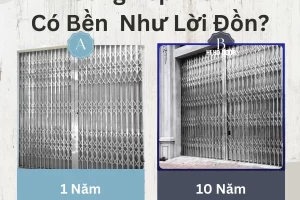 Cổng xếp inox có bền không và liệu có dùng được 10 năm?