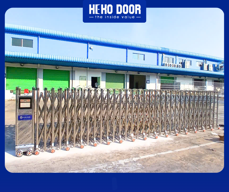 Cổng xếp inox – “lá chắn” an ninh cho các khu vực trọng điểm
