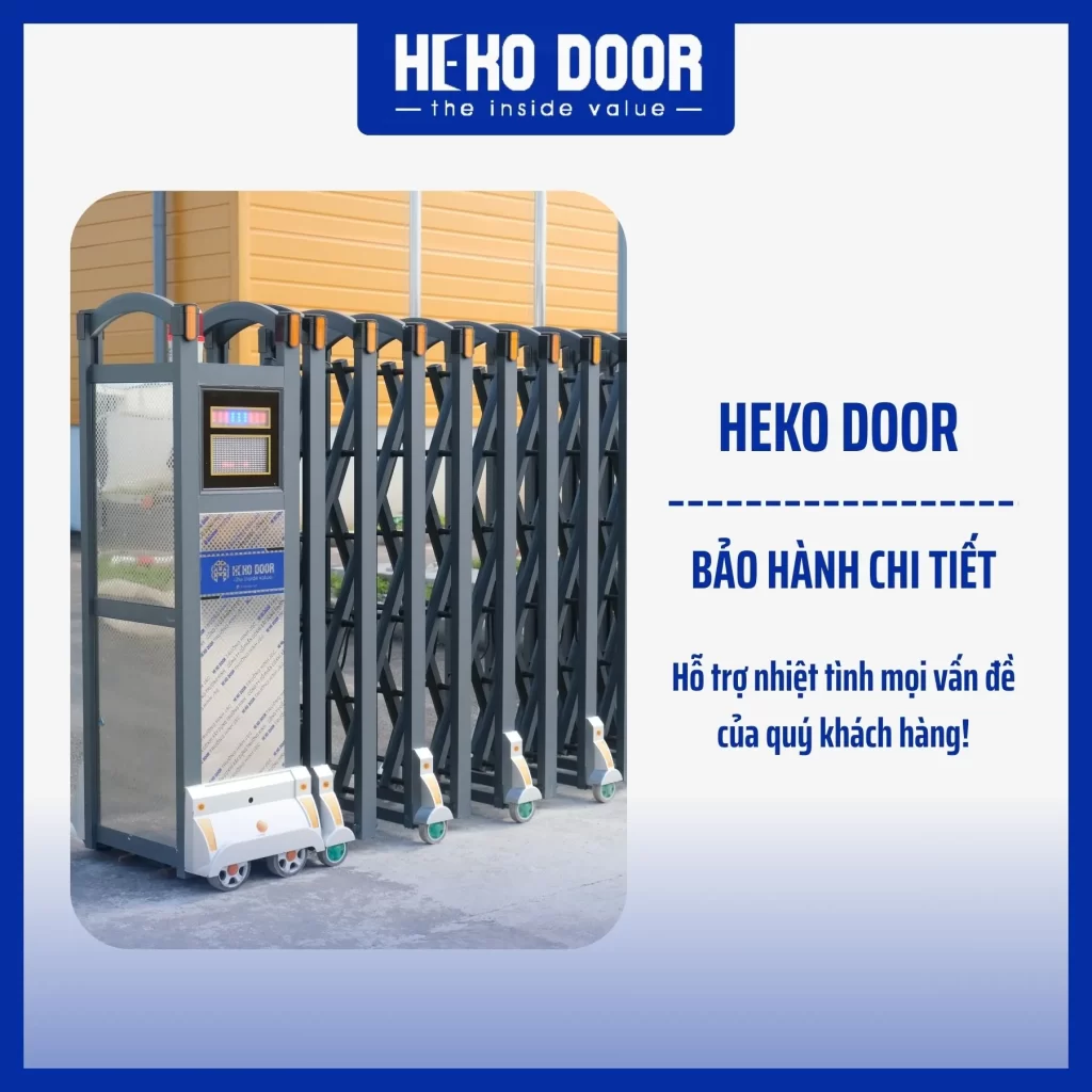 bảo hành cổng xếp inox