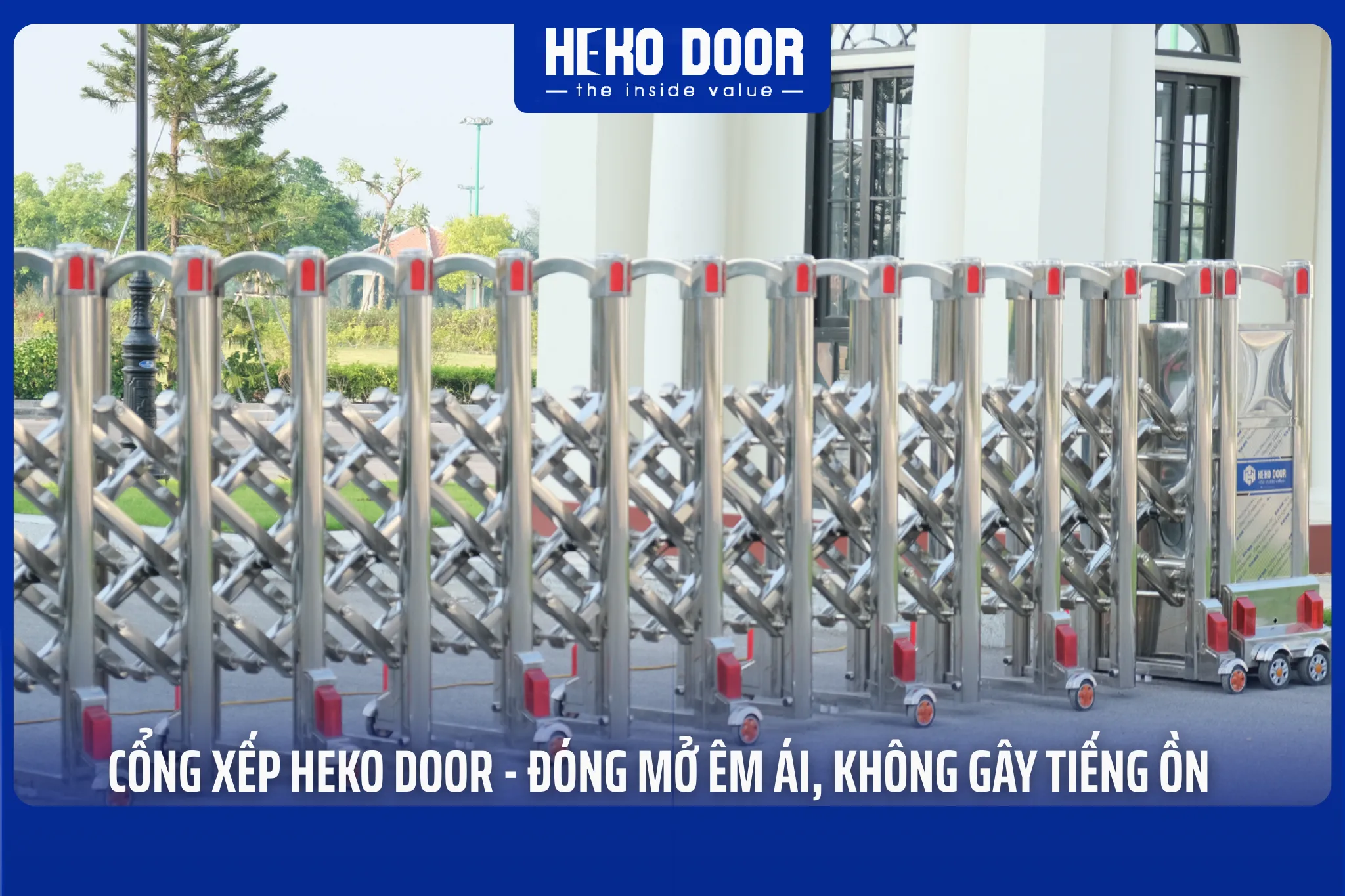 HEKO DOOR – Thương hiệu tiên phong trong giải pháp cổng xếp inox trường học hiện đại