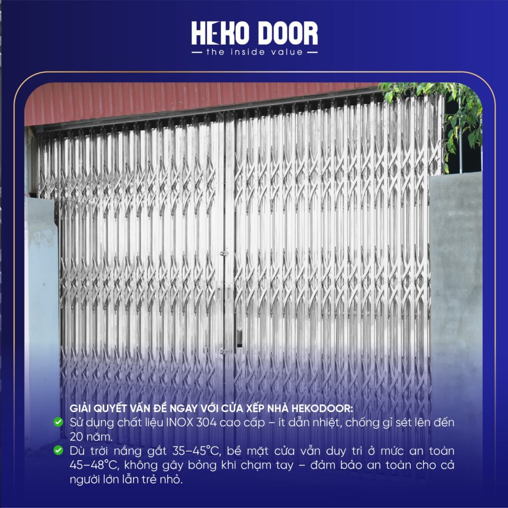 Cửa xếp inox 304 cao cấp 