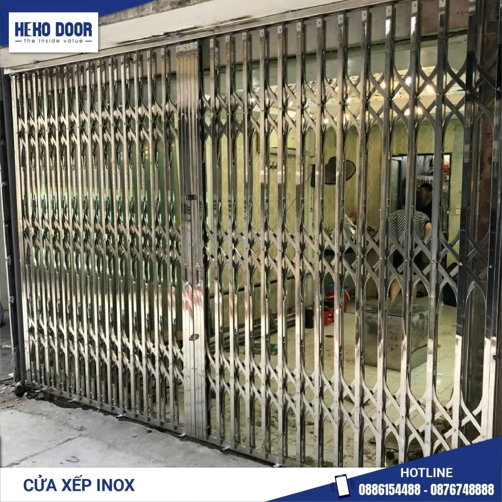 Cửa xếp inox sang trọng không lá gió