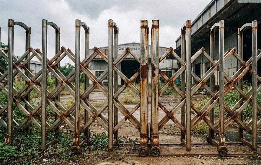 Dùng cổng xếp inox giá rẻ