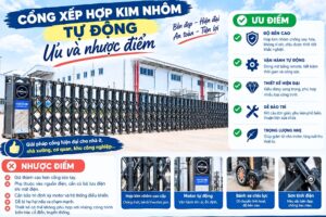 CỔNG XẾP HỢP KIM NHÔM TỰ ĐỘNG: ƯU VÀ NHƯỢC ĐIỂM