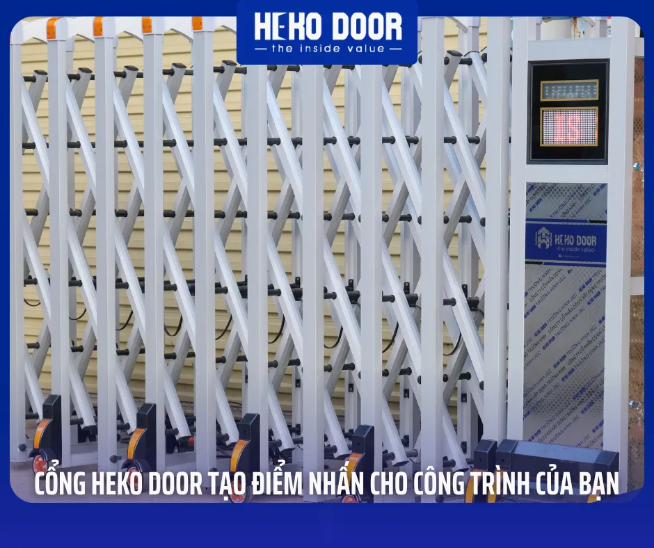 Cổng xếp hợp kim nhôm tự động
