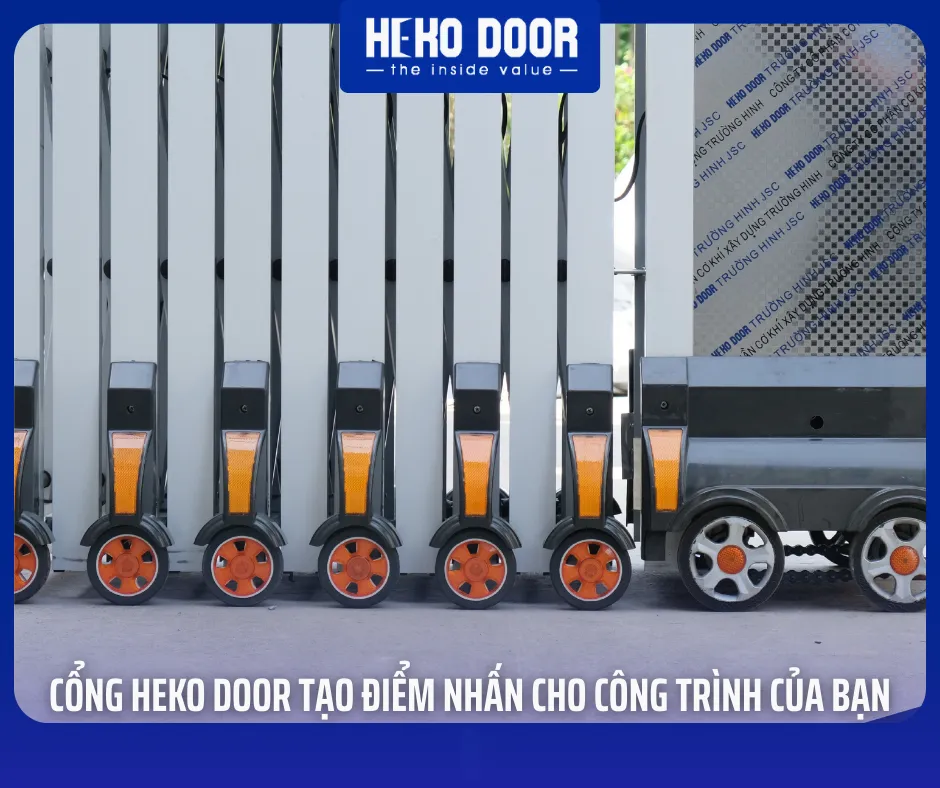 Cổng xếp hợp kim nhôm tự động