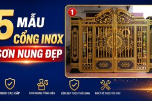 5 Mẫu Cổng Inox Sơn Nung Đẹp Nhất Hiện Nay